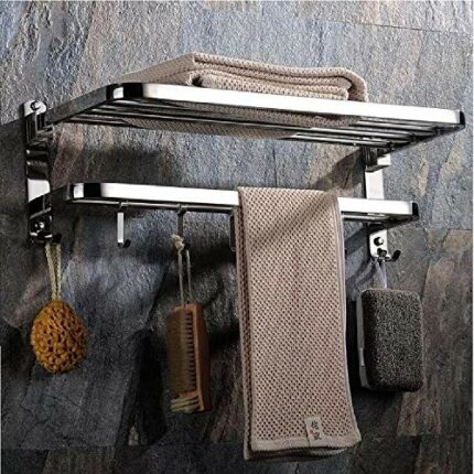 XIAJIA-Hotel Towel Rack,60cm/ 24-Inch, SUS304 Polished finishi Stainless Steel Hanger Bar,for Kitchen Bathrooms Lavatory Closets,Waterproof and R