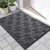 Yimobra Front Door Mats, Heavy Entry Outdoor Indoor Mats, Durable Natural Rubber, Non Slip Backing, Low Profile, Ultra Absorbent Easy Clean,Patio