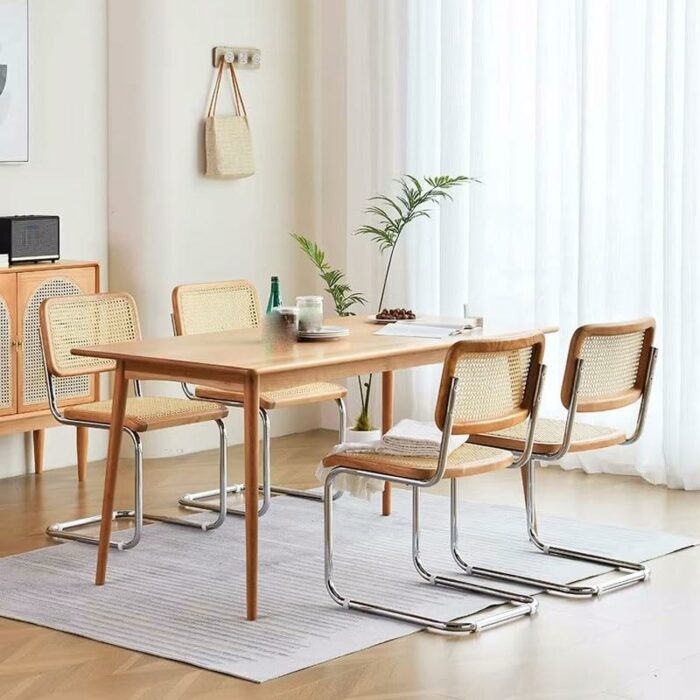 WALNUT Outdoor Kitchen Dining Chairs Office Ergonomic Designer Chair PU Leather Party Furniture