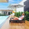 YITAHOME Resin Recliner Sun lounger, Durable Outdoor Sun Bed Chair with Adjustable Backrest, Waterproof & Weather Resistant for Garden/Patio/Beac