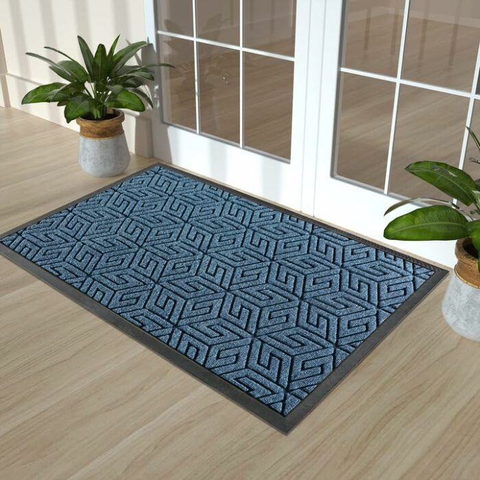 Yimobra Durable Front Entrance Door Mat Outdoor Indoor, Heavy Duty Doormat Entryway Floor Rug, Non Slip Rubber Backing, Easy Clean Shoe Scraper,