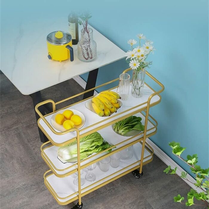 YXBDN Multi-layer Kitchen Trolley Storage Trolley Storage Rack Rack Three-tier Trolley Home Home (Color : A, Size : 80cm*78cm)