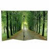 Red Lantern Double Sided Path of Life Canvas Folding Screen, 3 Foot - 4 Panel