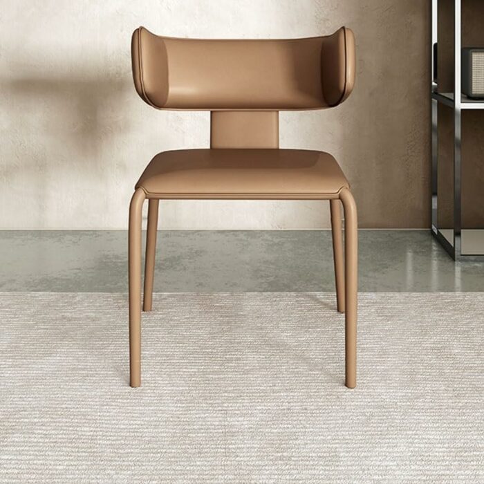 WALNUT Metal Dining Chairs Design Adults Relaxing Chair Ergonomic Soft Backrest Furniture (Color : D, Size : Light Grey)
