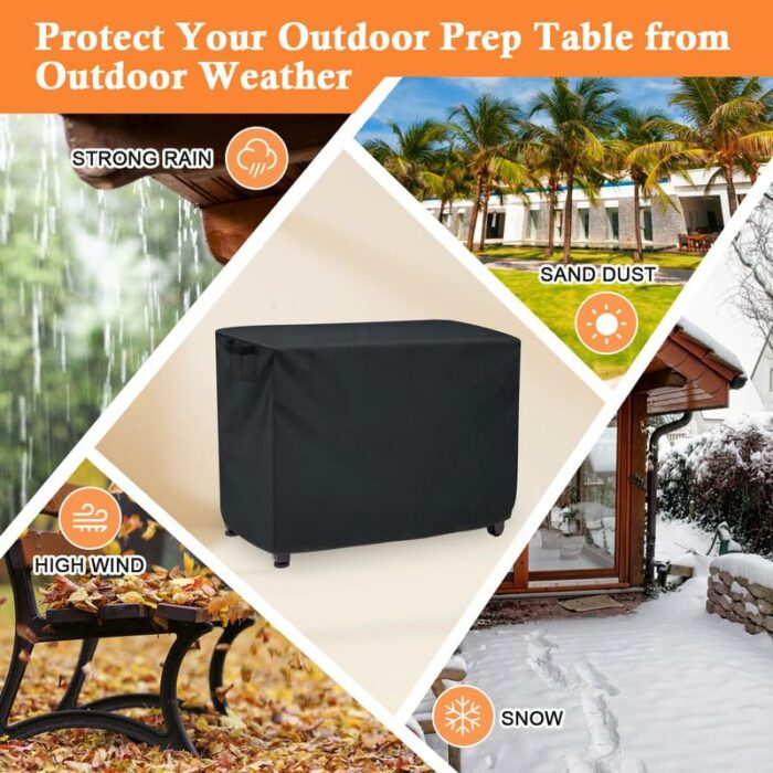 Hoedia 52 Inch Outdoor Prep Table Cover for Keter Unity XL Portable Table, Waterproof BBQ Prep Table Cover and Dustproof Bar Cart Cover UV Resist