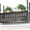 MiroDo Wall-Mounted Wine Racks Bar Hanging Rack/Wrought Iron Adjustable Height Bar Counter Wine Cooler,Can Hang Multiple Wine Glasses/Hanging Win