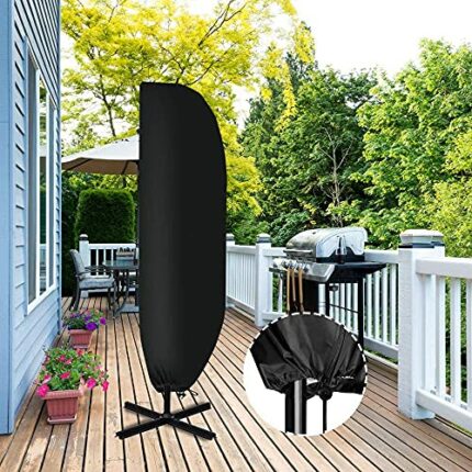 Yeemoutylo Parasol Cover Waterproof Cantilever Parasol Cover 3m Banana Parasol Cover Cantilever Windproof Garden Parasol Covers Large(265cm X 40/