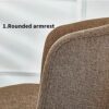 WALNUT Dining Room Chairs Nordic Style Dining Table With Chairs Set Furniture Cotton Linen Solid Wood Hotel Kitchen Restaurant Stool (Color : Bro
