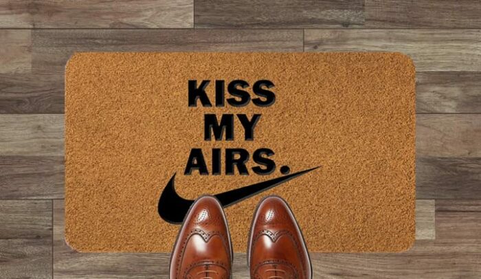 Kiss My Airs Coir Synthetic nylon Light Grey Brown Cream Green Novelty Door Mat Gift (Coir (Indoor))