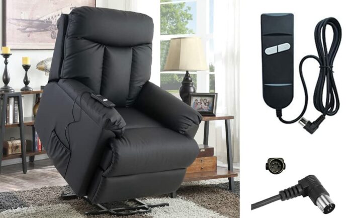 Huachuang ‎Recliner Hand Control,Controller,recliner remote control,with slingshot line,2 buttons,5 pin,1 motor controller,for recliner, armchair