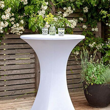 Namvo Spandex Cocktail Tablecloth, Stretch Table Cloth Cover Elastic Table Covers for Round Cocktail Table Bistro Tables Wedding Party Outdoor Ce