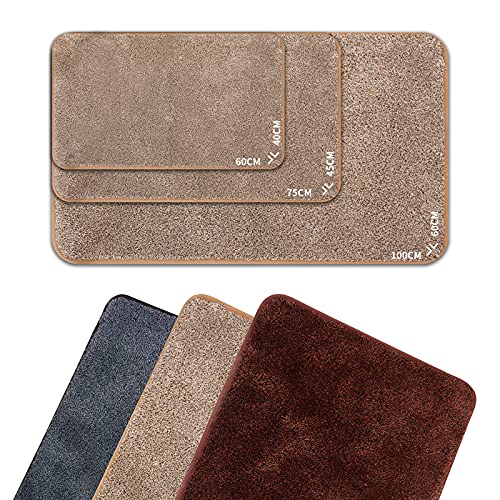 Cosy Home Door Mat 100% Polyester TPR Machine Washable Bath Mat 100 x 60 cm, Burgundy