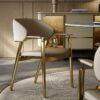 JJZXD Metal Chairs Dining Room Comfortable Armrests Relaxing Chair Adults Furniture