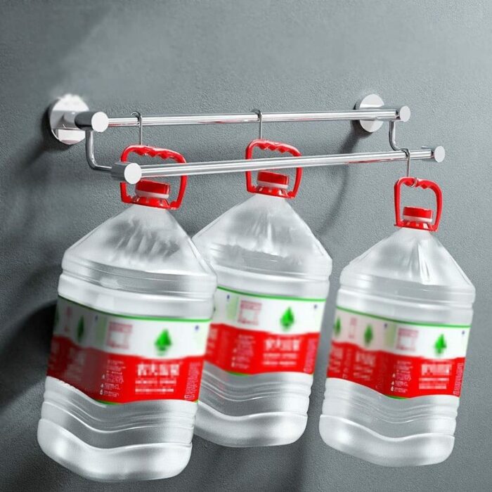 TBIIEXFL Stainless steel bathroom double towel rack free punch toilet toilet towel rack wall-mounted towel rack