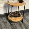 Living Room End Table with Storage Coffee Table and Round Table Narrow Side Table End Table for Living Room Fabric Storage Bag Nordic Style (Wood