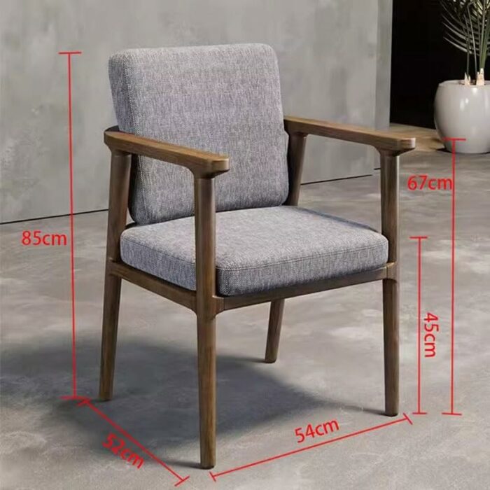 LXXSH Wooden Dining Chair Table Kitchen Designer Arm Chair Living Room Balcony Office Household Items
