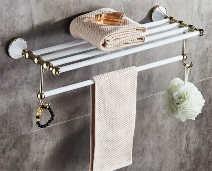 HIGOH Towel Rack Bathroom Accessories, Towel Rack, Towel Holder Shelf Bath Hardware Bathroom Hardware