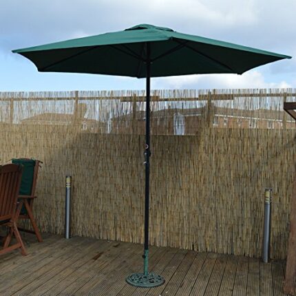 Redwood BB-UB110 Wind Up Sun Parasol With Steel Shaft 2.7m Green 38mm Pole