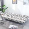 Armless Sofa Bed Cover Vintage Printing Couch Sofa Slipcover Polyester Stretch Futon Cover 3 Seater Couch Sofa Cover fits Folding Sofa Bed withou