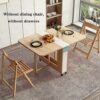Mobile Folding Dining Table, Wood Drop Leaf Table, Space Saving Multi-use Table with Wheels, for Small Space Dining Room Kitchen,120 * 80 * 73cm