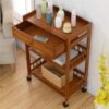 DINGZZ Removable Dining Cart 3-tier Dining Cart Small Living Room Cart Kitchen Storage Rack (Color : D, Size : 81CM*53CM)