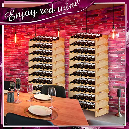 Roowest 60 Bottle Stackable Wine Rack 27.6 x 11.8 x 47.2 Bamboo Wine Rack Wood Freestanding Wine Storage Shelf 10 Tier Sturdy and Durable Wine Ho
