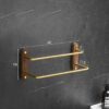 TBIIEXFL Bathroom Aluminum Towel Hanger Mounted Towel Rack Wood Towel Bar Rail Bathroom Accessories (Color : D, Size : 40cm)