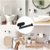 HASA Zone Black Bathroom Accessories Set of 7, 42 CM Towel Rail Wall Mounted, Towel Holders For Bathrooms Toilet Roll Holder Self Adhesive Hooks