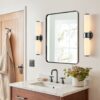 ANDY STAR Bronze Mirror for Bathroom, Rectangular Vanity Wall Mirror, 24"x32" Modern Non-Rusting Metal Frame Bathroom Mirror, Hangs Horizontally