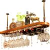 EMISOO Wall Mounted Wine Rack,Hanging Bar Glass Rack,Hanging Bottle Holder,Storage Store Red, White, Champagne, Home & Kitchen Décor Storage Hold