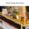 EMISOO Wine Rack Wall Mounted - Ceiling Hanging Wine Glass Rack European Style Wine Bottle Holder Decoration Stemware Goblet Shelf for Bars, Adju