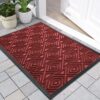 Yimobra Front Door Mats, Heavy Entry Outdoor Indoor Mats, Durable Natural Rubber, Non Slip Backing, Low Profile, Ultra Absorbent Easy Clean,Patio