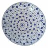 Gifts And Artefacts 36 x 36 Inches Lapis Lazuli Stone Inlay Work Dining Table Top Round Shape White Marble Kitchen Table