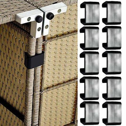 MOVKZACV Couch Patio Rattan Garden Furniture Clips, Patio Sectional Sofa Connect Clamps, Outdoor Wicker Chair Sofa Alignment Fasteners Clips