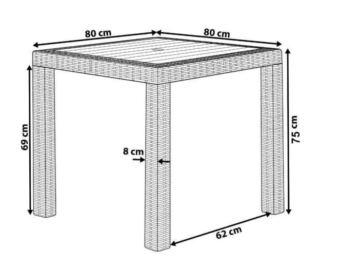 Professional Outdoors & Living Phoenix Table, Graphite Grey/Anthracite/Cool Grey, One Size