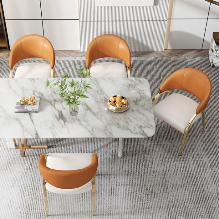 LXXSH Leather Dinning Chair HOME Table Living Room Arm Dining Chairs Kitchen Designer Household