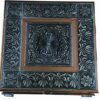 AA Shopers 12"x12" Oxidised Copper Bajot Low Table Bajath Chowkie Coffee Wedding Puja Camping Table with Drawer Storage