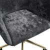 Warmiehomy Velvet Office Chair -Armchair Swivel Chair Office Desk Computer Chair Height Adjustable Chair For Office Home Living Room Bedroom (Dar