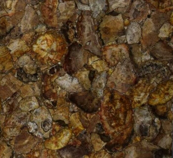 Gifts And Artefacts 42 x 42 Inches Resin Art Kitchen Table for Home Furniture Decor Square Shape Brown Petrified Stone Dining Table Top