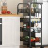 ZCMEB Kitchen Rack Storage Rack Bathroom Bedroom Storage Movable Trolley Storage Rack