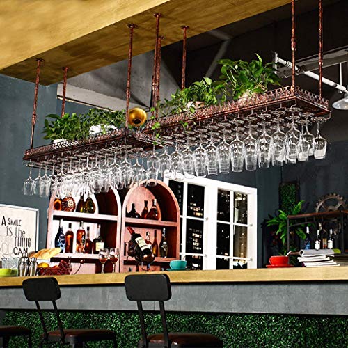 OUSIKA Wine Racks,Wine Lovers/Floating Wine Shelf Wine Glass Rack Wine Rack Adjustable Height Ceiling Mounted Hanging Wine Bottle Holder Metal Ir