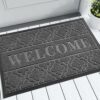 Yimobra Welcome Door Mat, Heavy Duty Durable Front Door Mat for Home Entrance, Garage and Garden Outside Entryway Floor Mat, Non Slip, Fade Resis