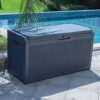 YITAHOME 380L Garden Storage Box, Large Waterproof Outdoor Storage Box with Lid, Lockable Patio Deck Boxes for Garden Tools Pillows Pool Supplies