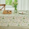 Wracra Vibrant Leaves Tablecloth Cotton Linen 140×140cm Table Cloth Square Indoor Outdoor Table Cover Suitable for Party,Picnic,Dining,Garden(Squ