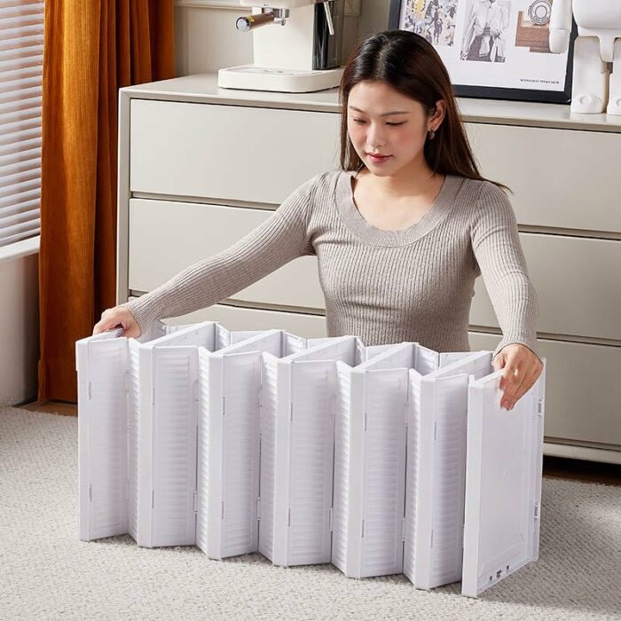 HMA Pro Shoe Organizer 6-tier Foldable Plastic Shoe Organizer, Foldable Plastic Shoe Storage Boxes Or Sneaker Storage Boxes, No Installation Requ