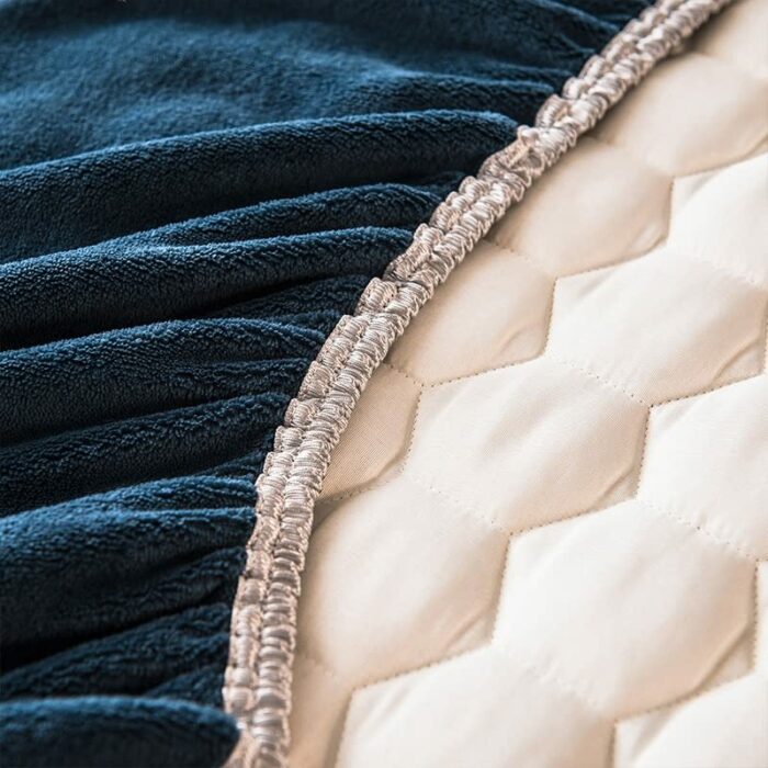 FKSDHDG Thick Quilted Mattress Cover Winter Plush Double Bed Fitted Sheets Sheet Pad Cover (Color : Argento, Size : 90x200x30cm)