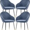 dining chair Business Dining Chairs Set Office Reception Chairs Dining Chair Set of 4 Lovely Bedroom Flannel Fabric Makeup Chair Wrought Iron Fee