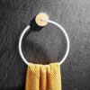 HIGOH Towel Racks,Bath Towel Holder,Bathroom Hand Towel,Towel,All Copper Light High-End Hotel Villa Bathroom Creative Towel Rack,Hand Towel Holde
