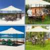 3x3m Gazebo Replacement Canopy Top Cover Double Tiered Canopy Top Cover for Outdoor BBQ Roof Cover Grill Shelter (Only Cover) Green Single top
