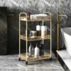 THYKL Cart Rack Living Room Storage Rack Bathroom Kitchen Floor Rack with Wheels (Color : D, Size : 76cm*40cm)